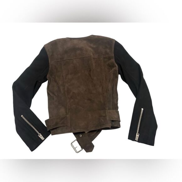 ALLSAINTS Jensen ColorBlock Leather Suede Biker Jacket Size 4 US 36 EU UK 8 - Picture 15 of 16